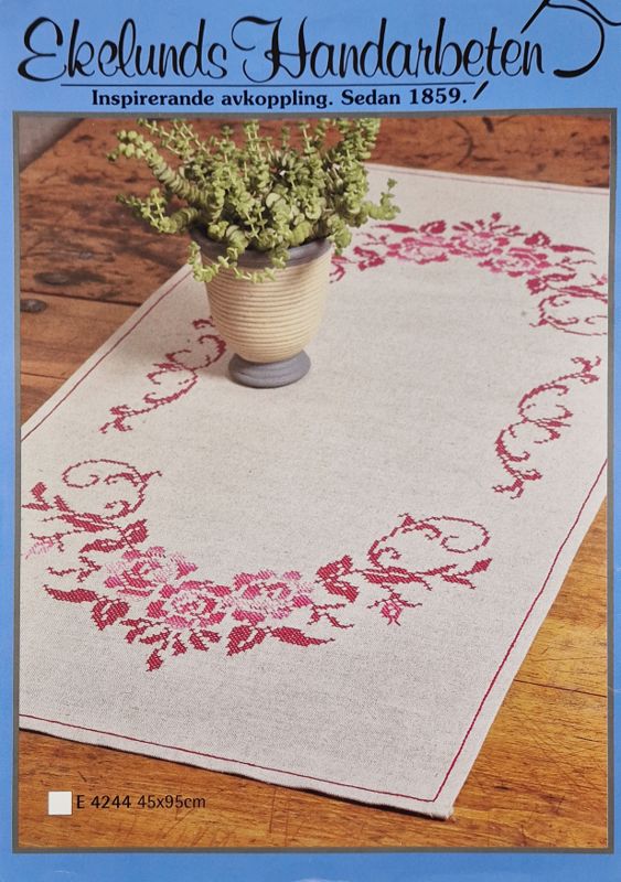 đš Broderiduk Ekelunds 4244 - Lin/Bomull 45x95cm Förritad