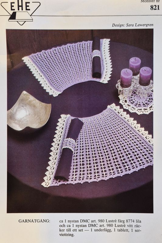 Dukningssett EHE 821 - Klassiskt Virkmönster