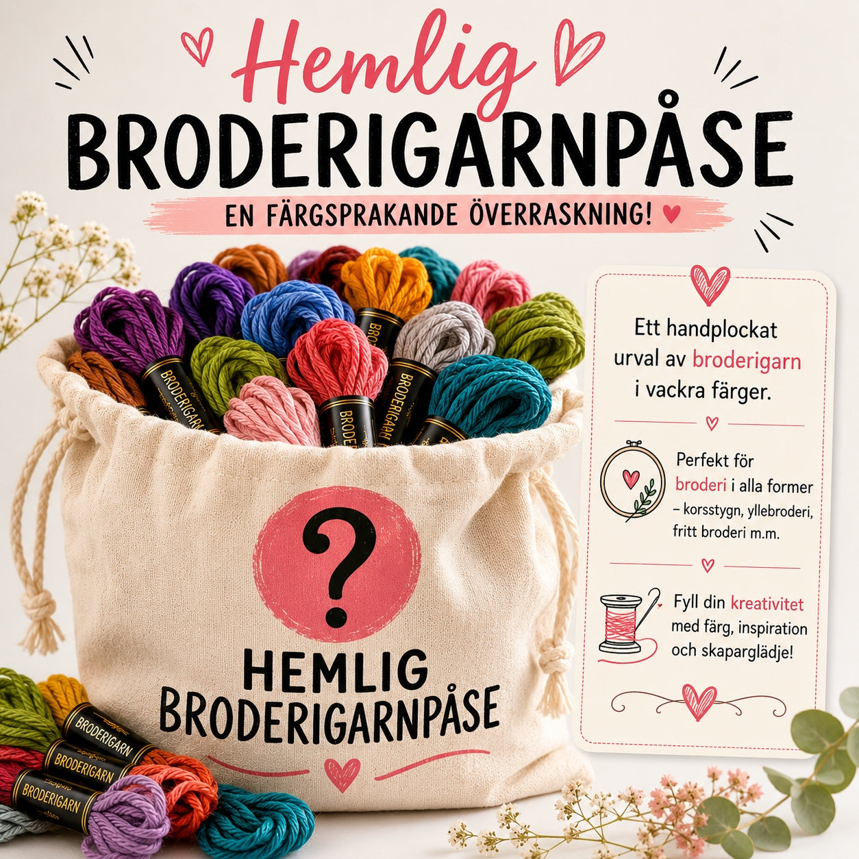 Hemlig påse med Broderigarner i Ull