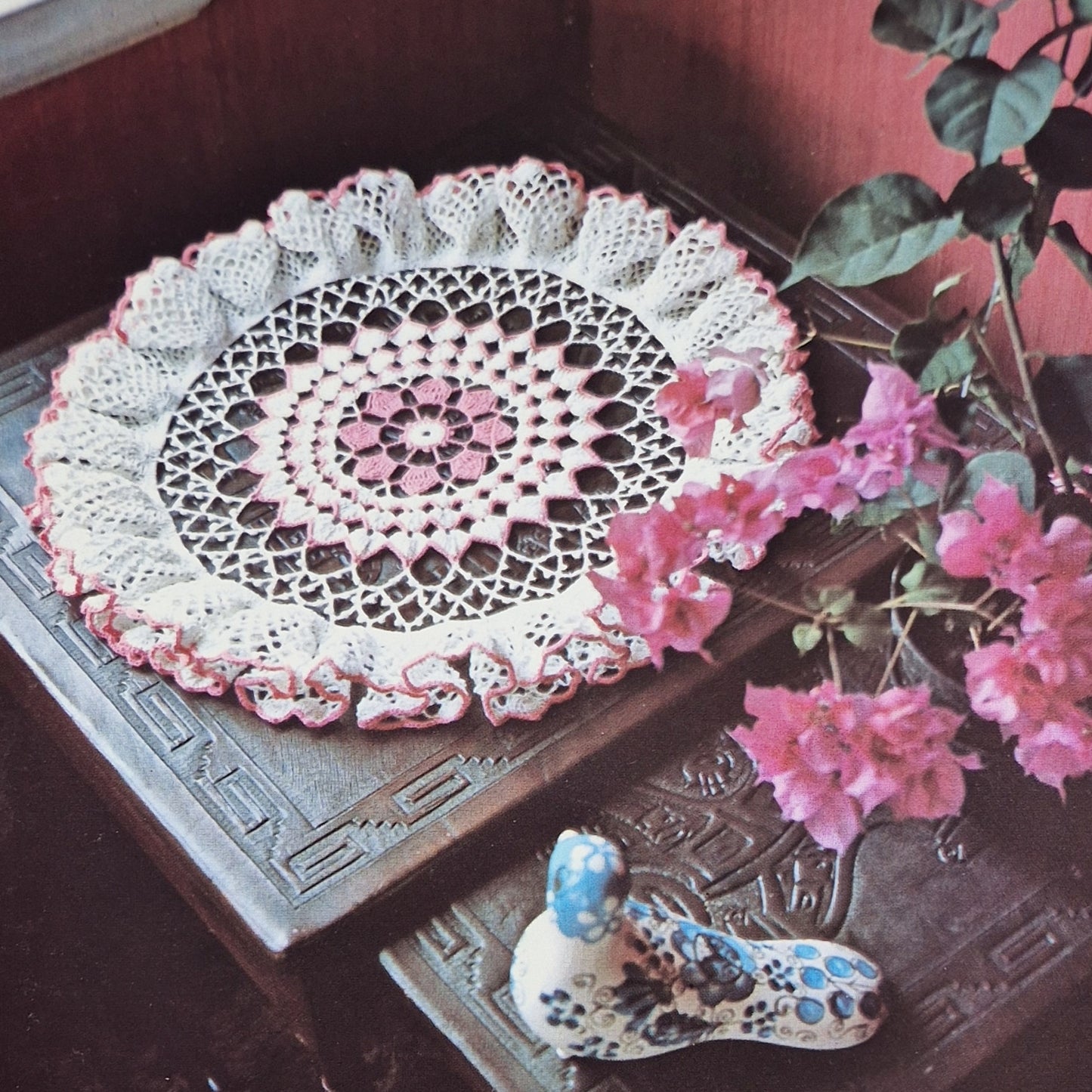 Vintage mönster – Duk med ryschkant