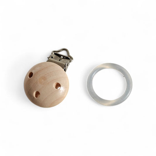 DIY-kit napphållare – träclip & silikonring makrme