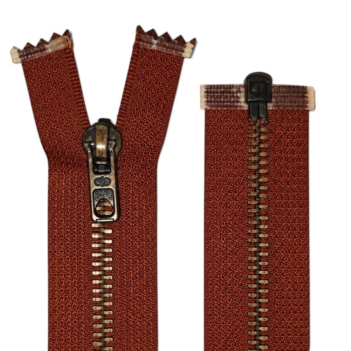 Delbar metalldragkedja Éclair-Prestil Z19 – Rödbrun