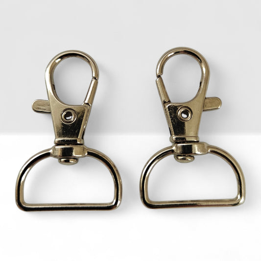 Karbinhake med vridbar ögla 25x40mm silver