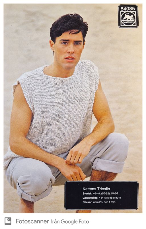 Vintage Stickmönster Herr Marks och Katten 1980-tal - Retro Herrlinne Original