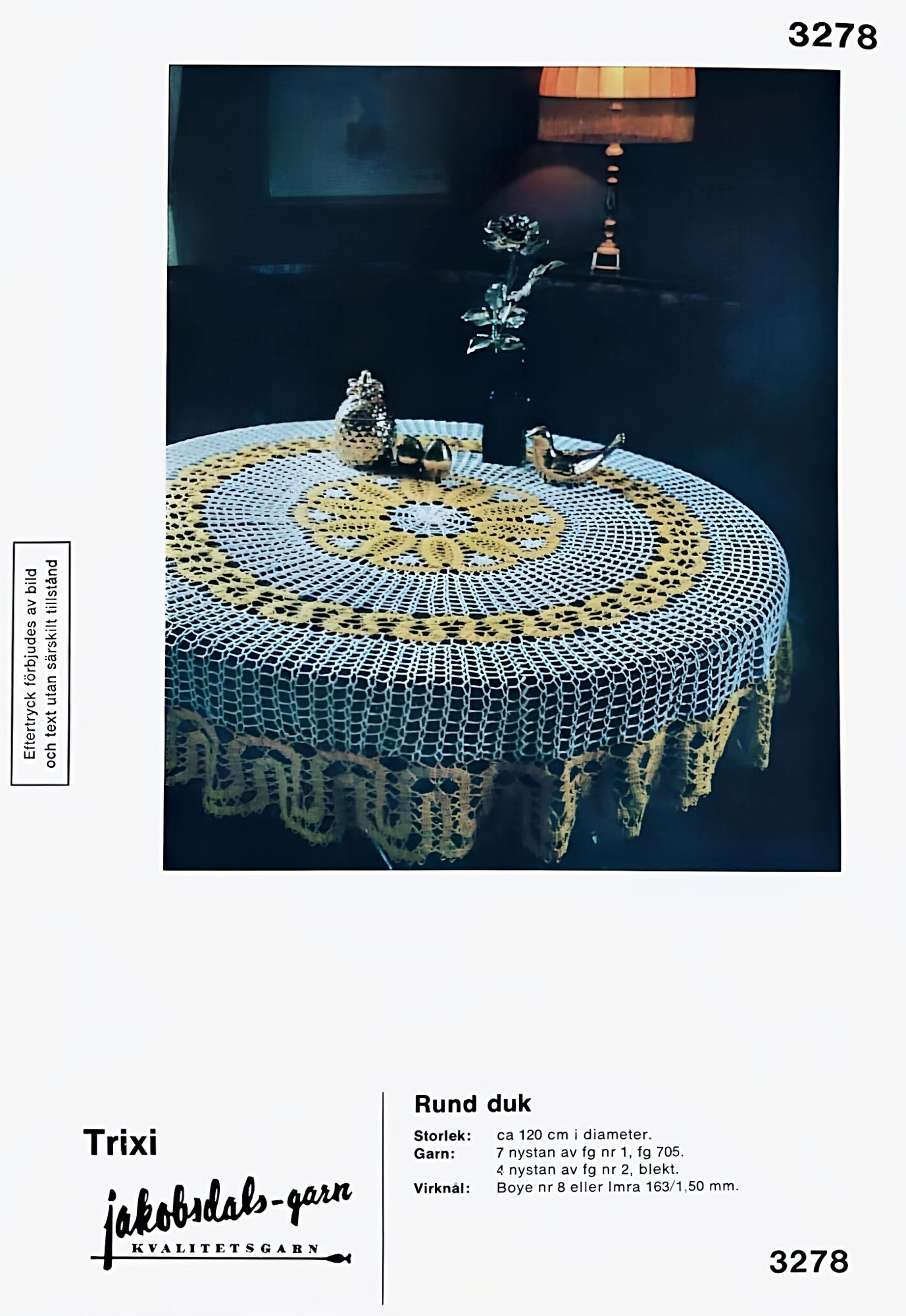 Vintage virkmönster – Duk | Jakobsdal 3278 | Original mönster påskduk