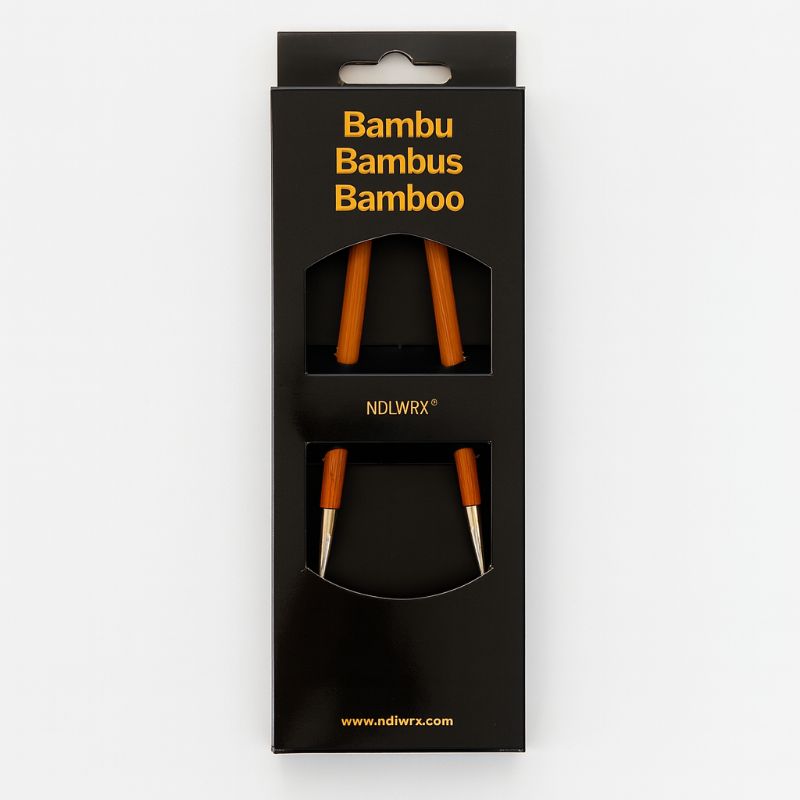 Rundstickor Bambu NDLWRX 13cm - 60/80cm Plastad Kabel