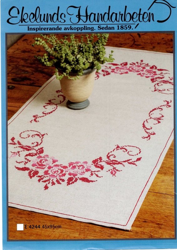đš Broderiduk Ekelunds 4244 - Lin/Bomull 45x95cm Förritad - NavaGarn