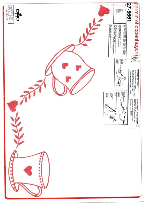 ☕ Duk Med Kaffekoppar Permin 27 - 5661 - Bomull 80x80cm - NavaGarn