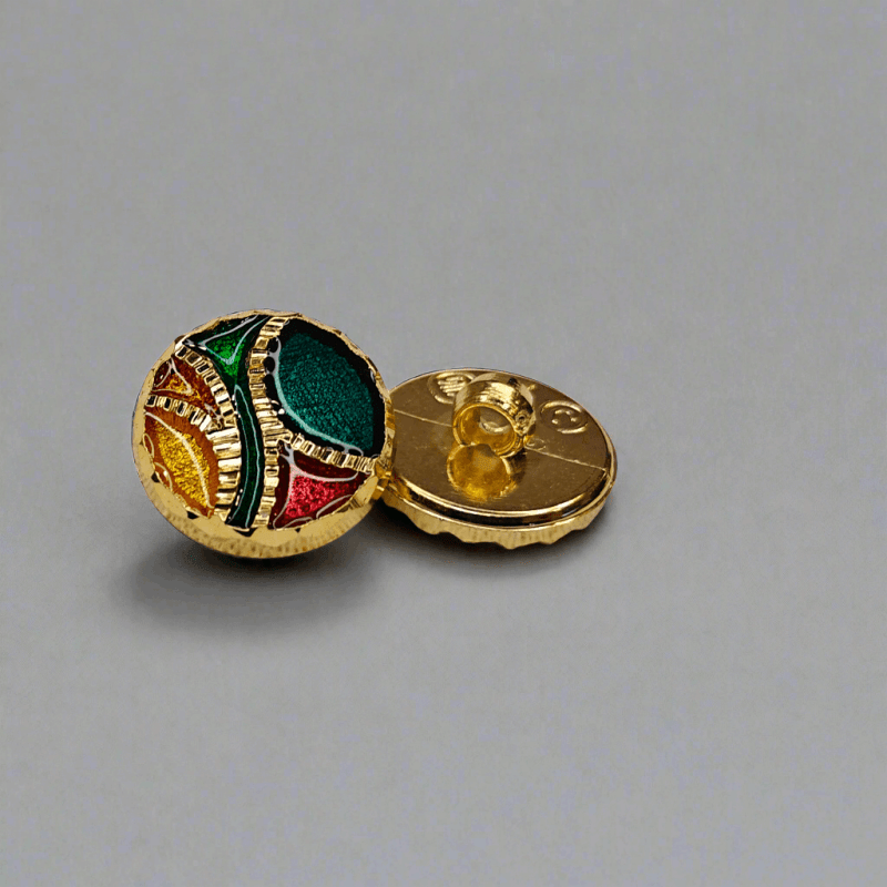 Julig Rund Guldknapp âš - NavaGarn