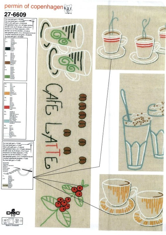 Kaffeduk Permin - Kaffe På Olika Språk 80x80cm ☕ - NavaGarn