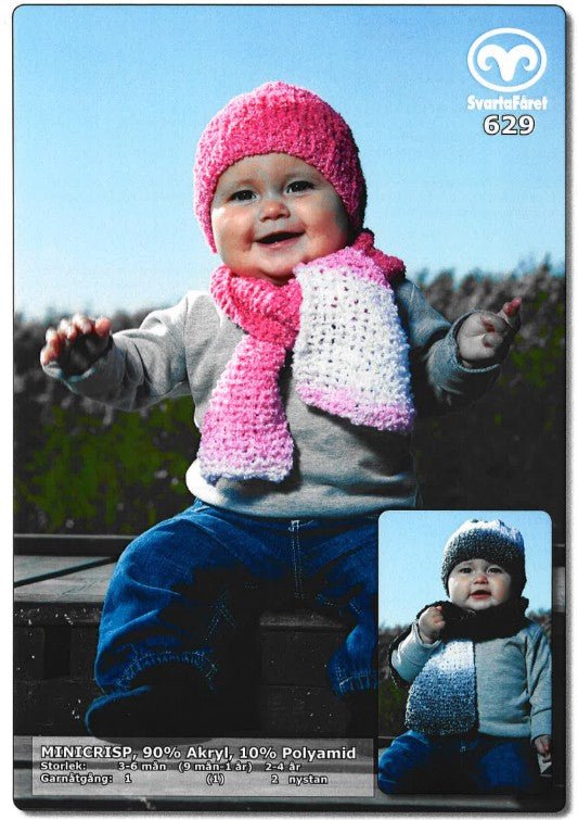 Mössa & Vantar Set - Svarta Fåret Stickmönster Digital Nedladdning - NavaGarn