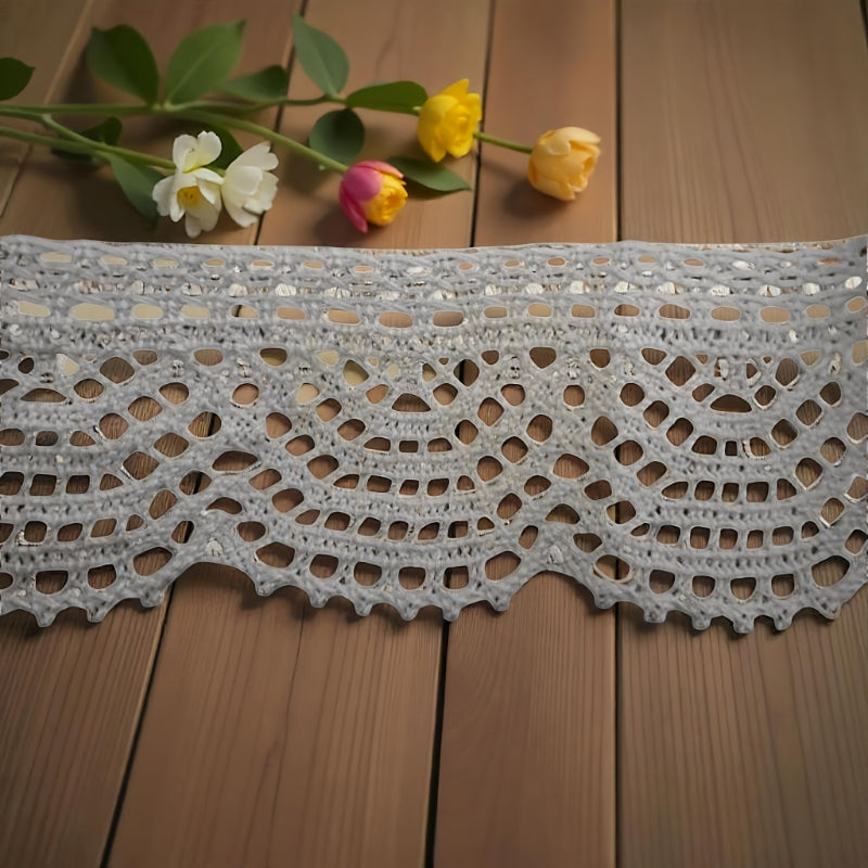 Virkad Kantspets Bomull 42mm - Vit Spets Metervara