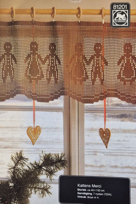 Pepparkaksgardin - Virkmönster Marks&Katten 81201