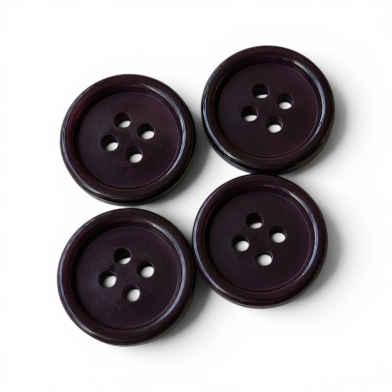 Svart 18mm knapp - 4-pack
