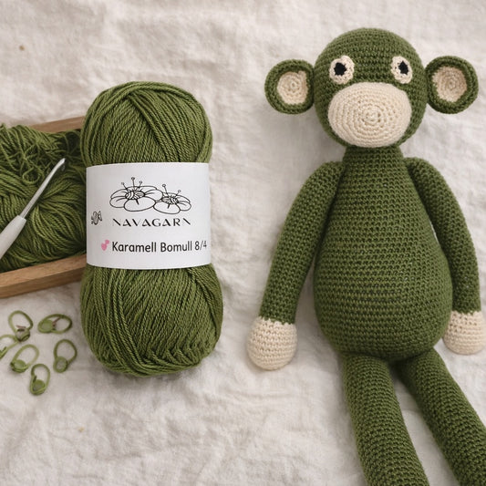 Merceriserat bomullsgarn Karamell 8/4 – 50g