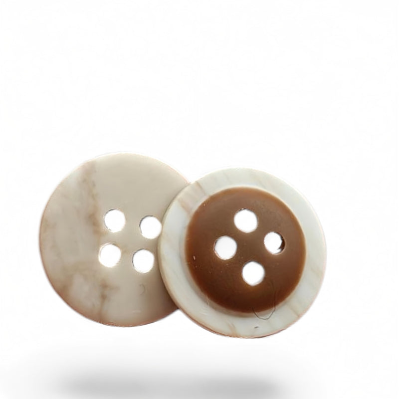 Knapp Marmorfärgad 15mm - Gyllenbrun Plastknapp