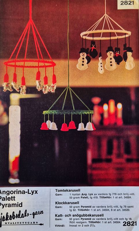 Juliga Hängande Mobiler - Virkmönster Jacobsdals-garn 2821