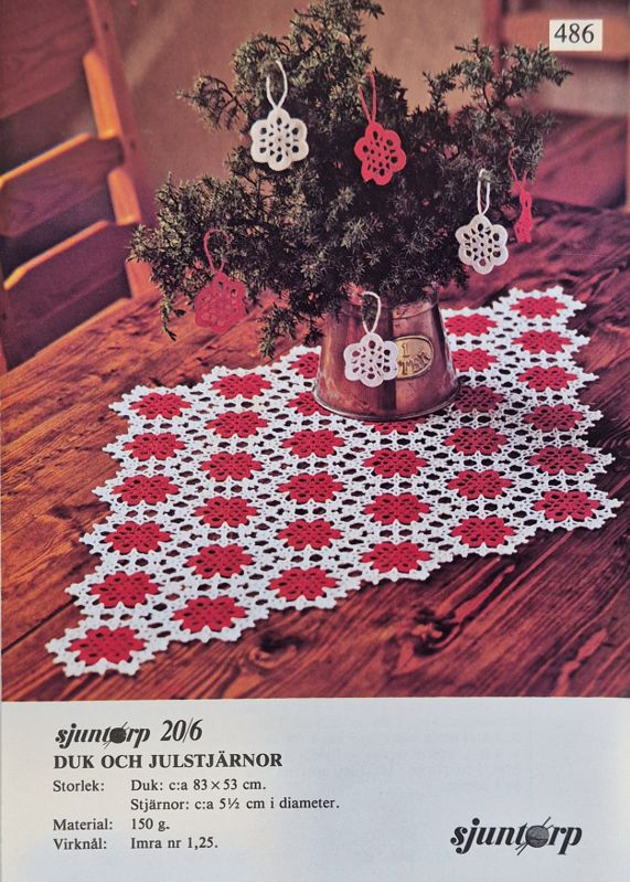 Duk med Stjärnmönster - Virkmönster Sjuntorp 486