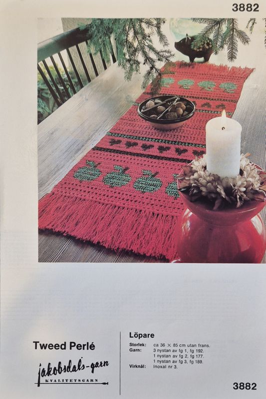 Virkad Jullöpare Virkmönster 3882 - Vintage Jacobsdals-garn