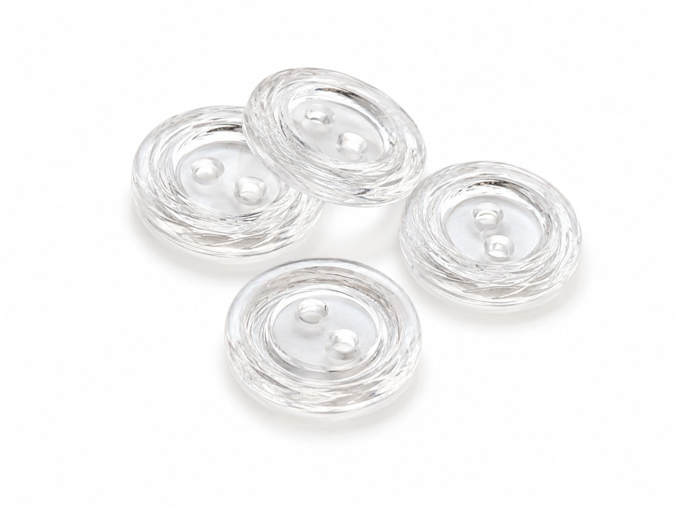 Genomskinlig knapp - 18mm - 7-pack