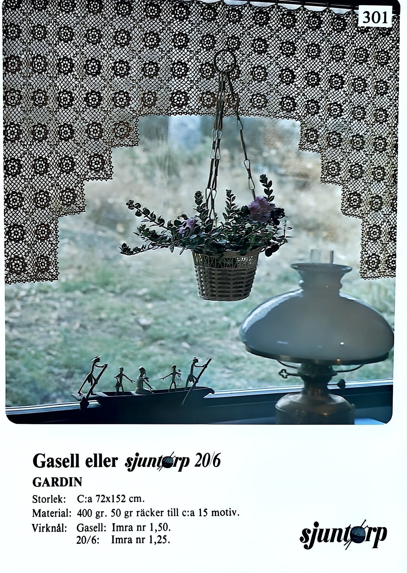 Vintage virkmönster – Gardinkappa | Sjuntorp 301 | Original mönster