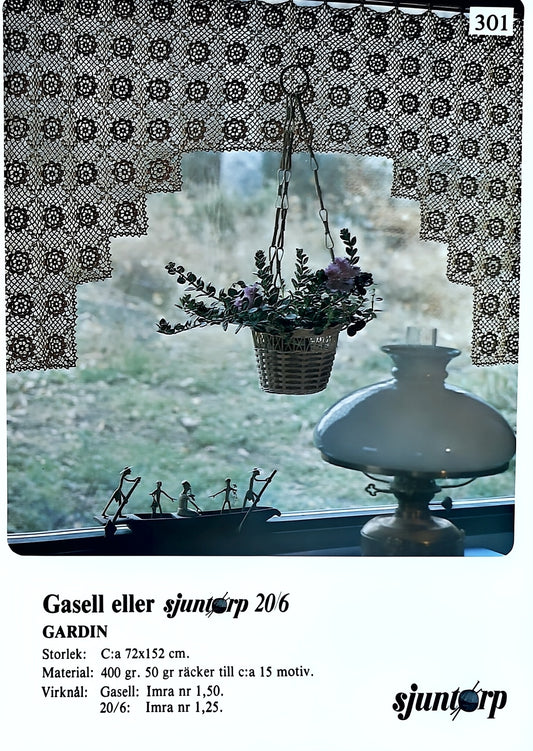 Vintage virkmönster – Gardinkappa | Sjuntorp 301 | Original mönster