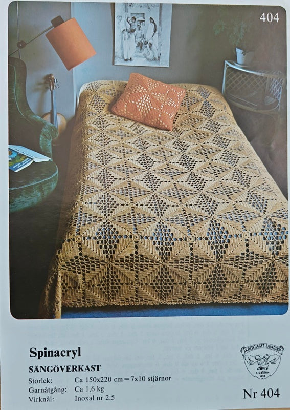 Vintage virkmönster – Överkast sjuntorp 404 | Original mönster