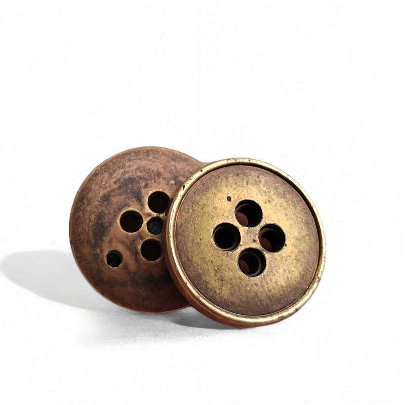 Knapp “Kopparskimmer” – plast med metallkänsla, 18 mm