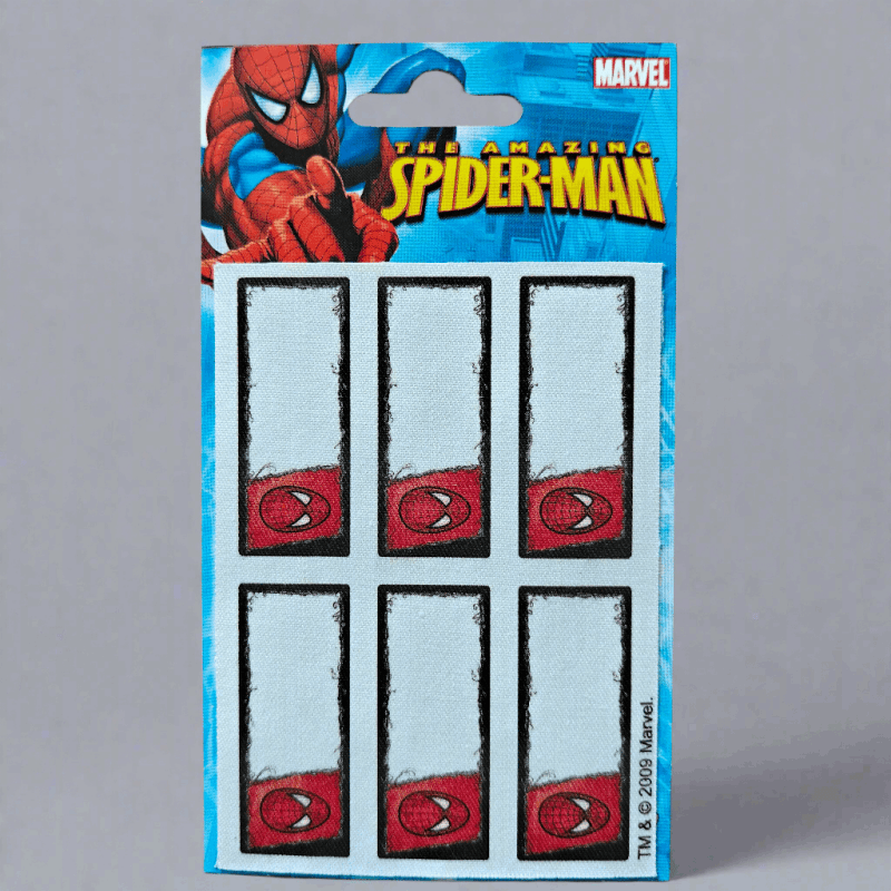 Tygettiketter Spider - man - Strykbara Etiketter Bomull & Polyester - NavaGarn