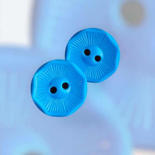 Vintage Plastknappar 19mm - Klassisk Blå och Röd Design - NavaGarn