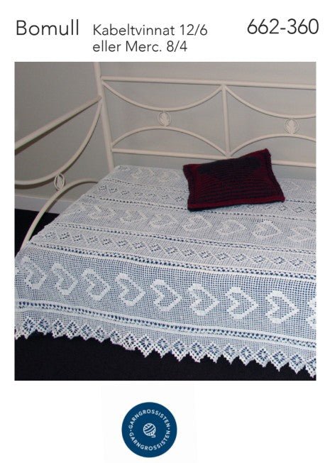 Virkat Överkast med Hjärtan 662 - 360 - Gratis Virkmönster Digital Nedladdning - NavaGarn