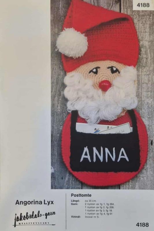 Posttomte och Julstrumpa - Virkmönster Jacobsdals-garn 4188