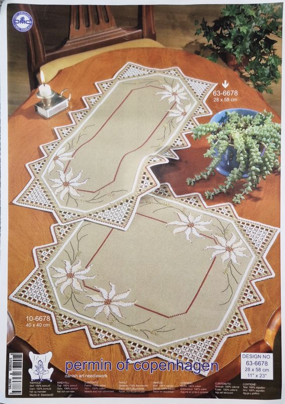 🌿 Hardangerduk Permin - Komplett Broderisats 10-6678