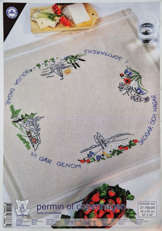 🎨 Broderiduk Permin 27-7663 - Lin/Bomull 80x80cm Förritad