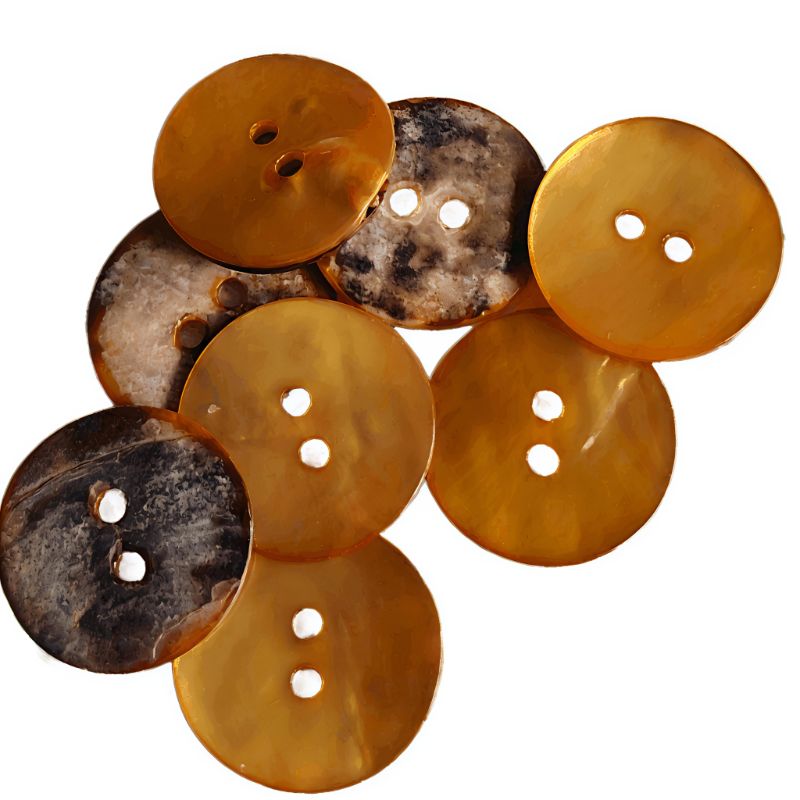 Snäckskalsknapp - orange