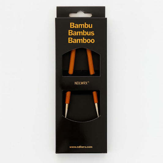 Rundstickor Bambu NDLWRX 13cm - 60/80cm Plastad Kabel