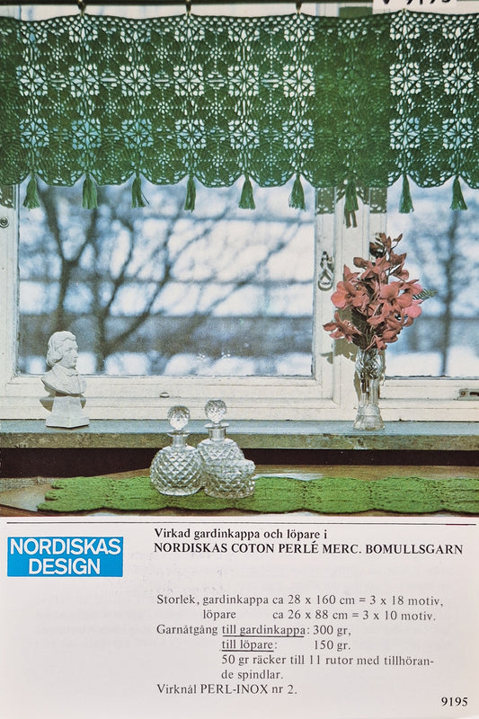Vintage virkmönster – Gardin & löpare ND V 9195 | Original mönster