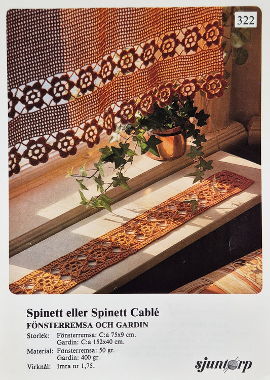 Vintage virkmönster – Gardin & remsa  | Sjuntorp 322  | Original mönster