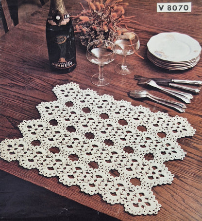 Vintage Virkmönster - bordstabletter och dukningsset
