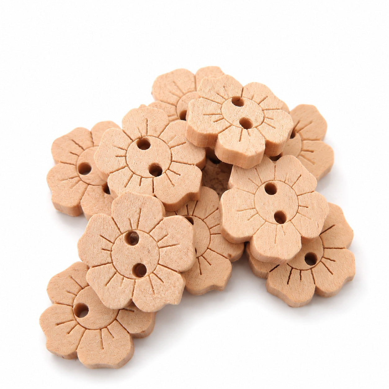 Blomknappar i obehandlat trä -15mm- 10-pack