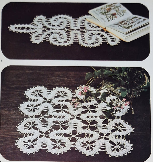 Vintage dukmönster – kärrspira och fyrklöver
