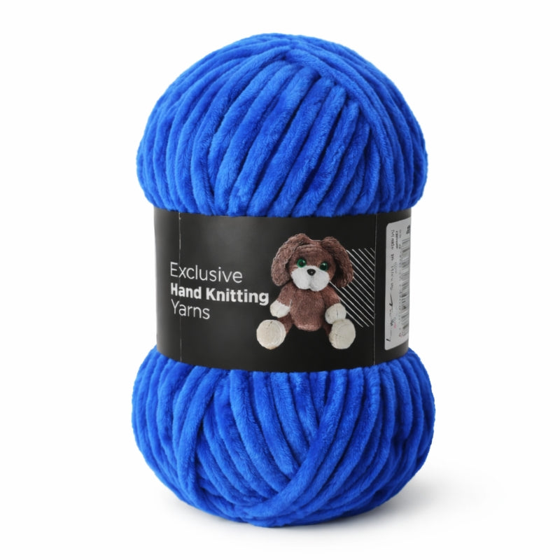 Velourgarn Babylove – chenille sammetsgarn 100g blå