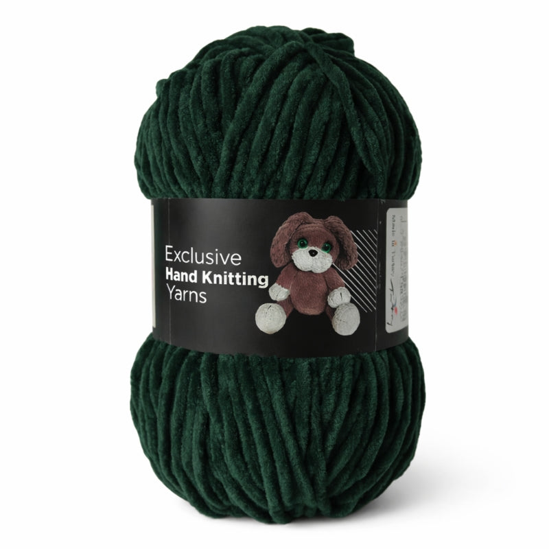 Velourgarn Babylove – chenille sammetsgarn 100g Grön