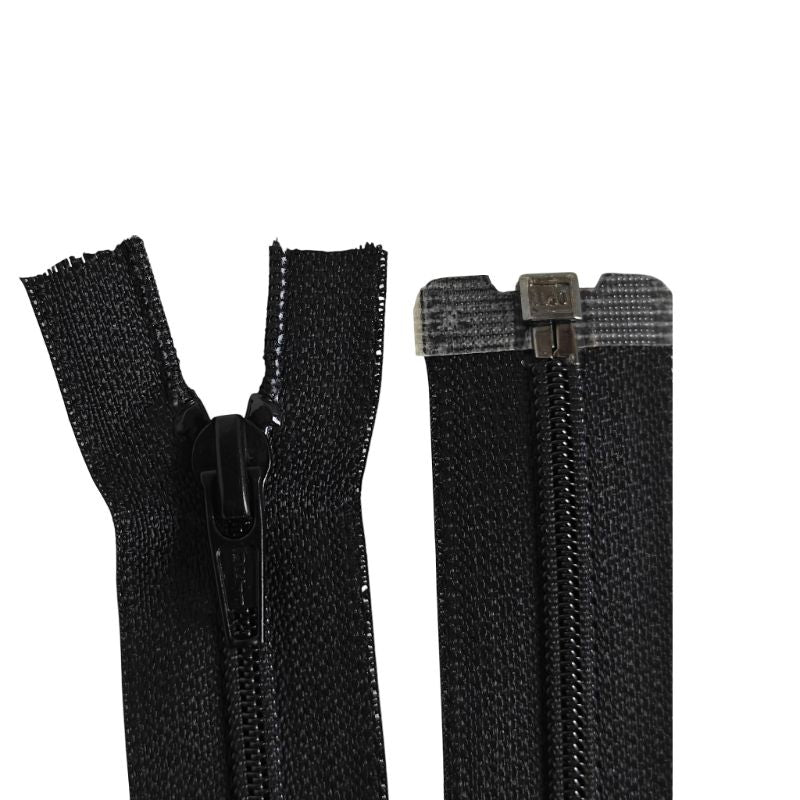Blixtlås dragkedja-oppen-delbar-4mm-svart