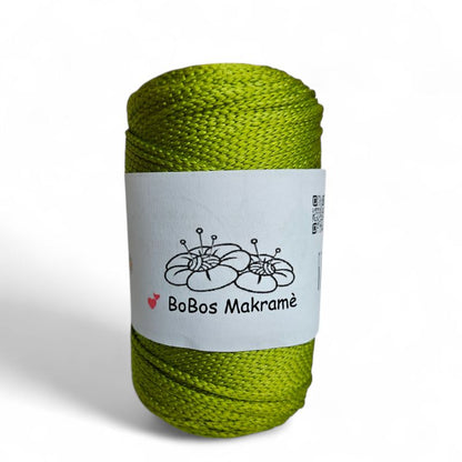 BoBos Makramégarn polyester 2mm – makramérep för amplar och virkning– NavaGarn