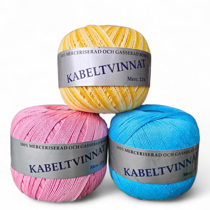 Bomullsgarn 12/6 - Kabeltvinnat 200g