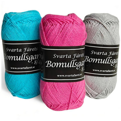 Bomullsgarn 8/4 Svarta Fåret – 100% Bomull 50g