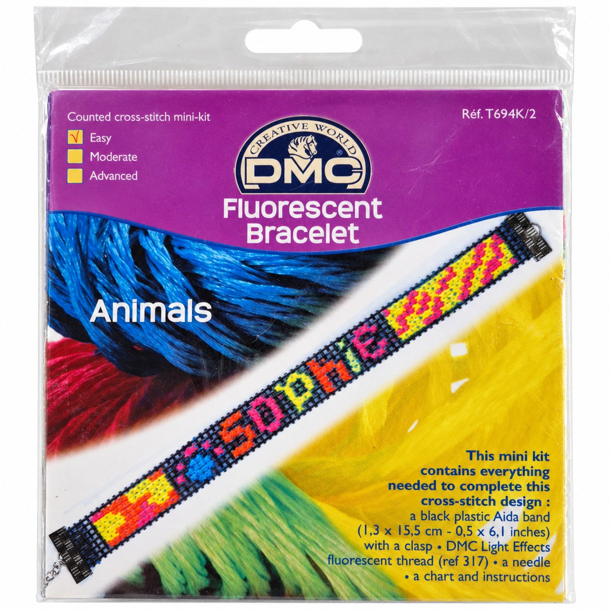 DMC Fluorescent Bracelet – nybörjare lätta 