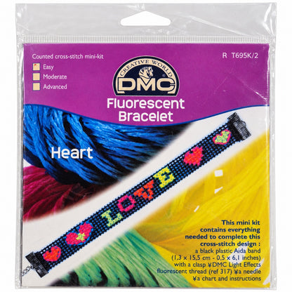 DMC Fluorescent Bracelet – nybörjare lätta heart