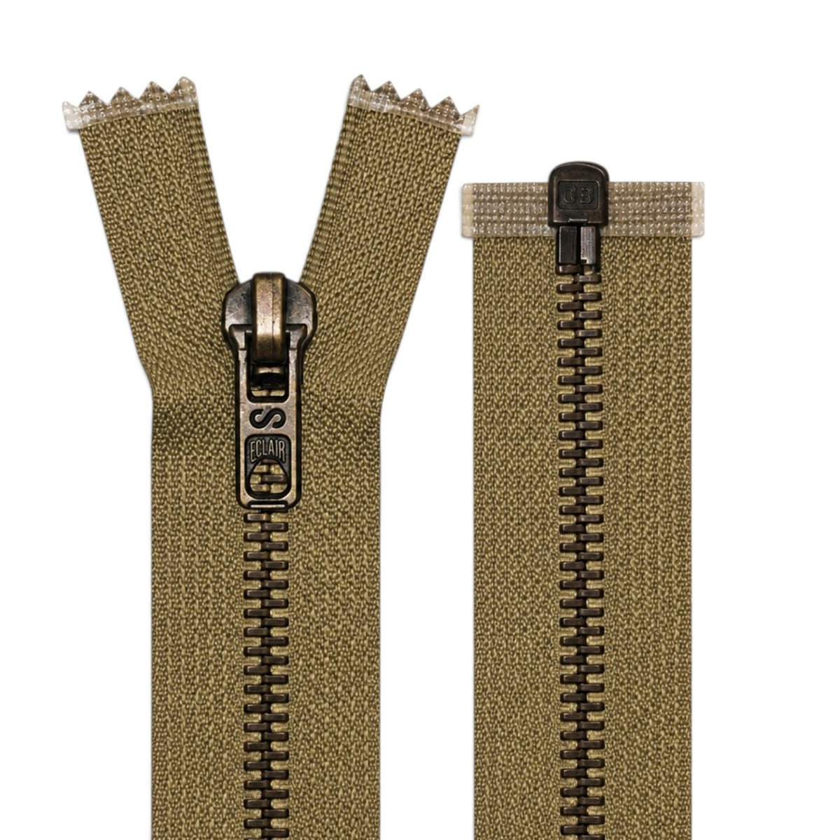 Delbar metalldragkedja Éclair-Prestil Z19 – Khaki